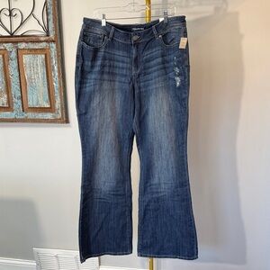 Maurices denim flex Flare Jeans - Wide Leg mid rise NWT 18 Long